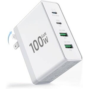 140W USB C Charger GaN Fast Charging Block 4 Port PD QC Power Adapter White
